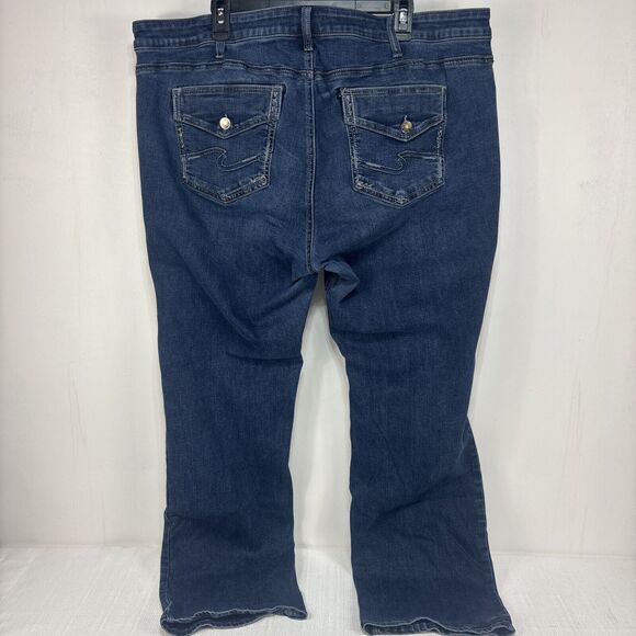 Silver Jeans Women's Plus Size 22 Blue Elyse Slim Boot Denim Jean‎ Pants - Picture 7 of 16